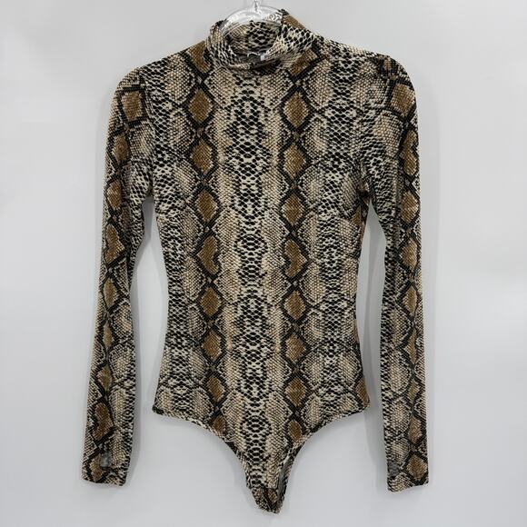 I.AM.GIA Kenzie Mock Neck Snake Reptile Print Bodysuit Size S Long Sleeve - Picture 1 of 7